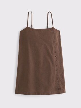 [NWT] Abercrombie & Fitch Linen-Blend Button Skort - Size Medium Tall